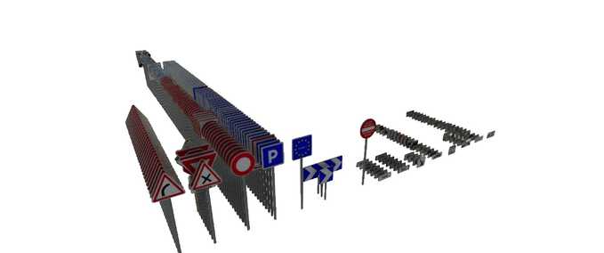 Prefab Französisches Verkehrsschilder-Pack (Prefab) Landwirtschafts Simulator mod