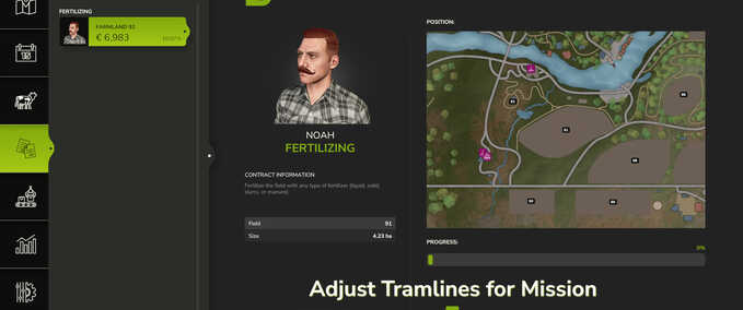 Scripts Adjust Tramlines for Missions Farming Simulator mod