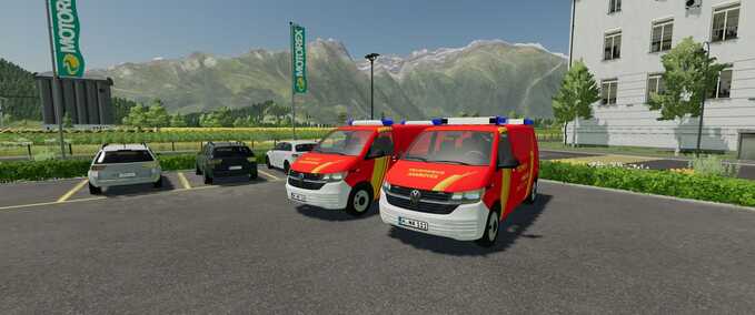 Fire department Volkswagen T6 - Hanover Fire Department (ELW & NEF) Skins Farming Simulator mod
