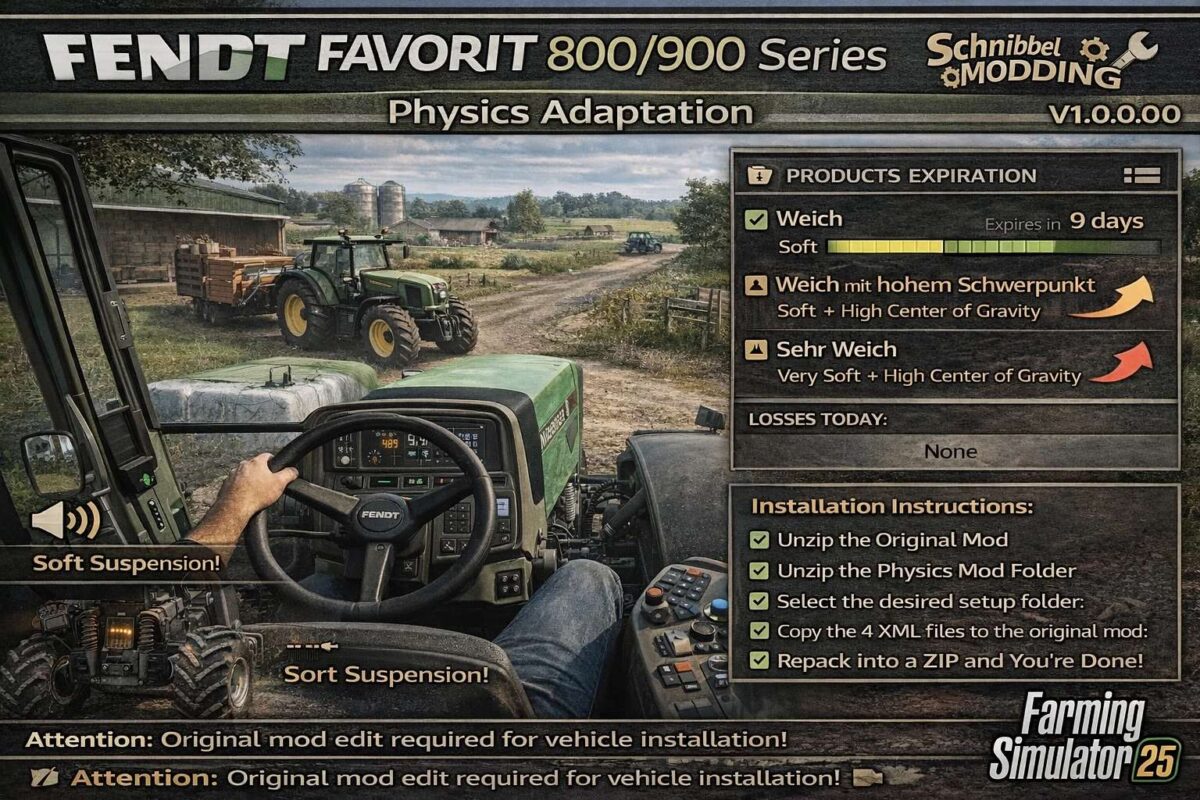 Physik-Mod für Fendt Favorit 800/900 Serie