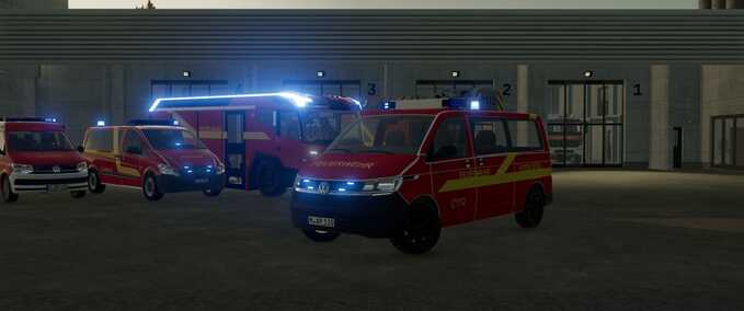 Fire department Volkswagen T6.1 Startline L2 - Heidelberg Fire Department Skin Farming Simulator mod