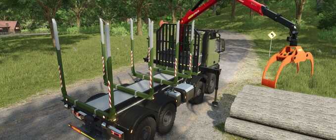 Tiertransport HKL Forstplattform mit Kran Landwirtschafts Simulator mod