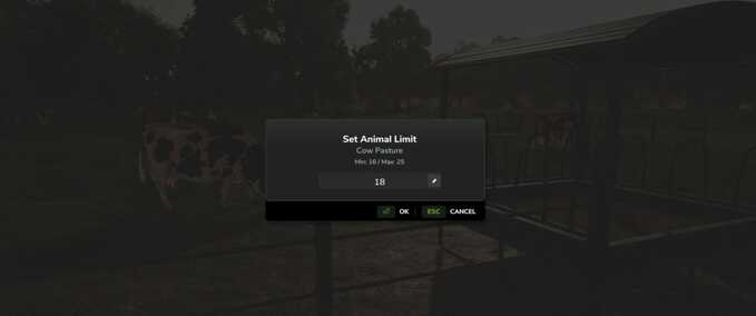 Tierställe Kontrolle der Tiergehegekapazität Landwirtschafts Simulator mod