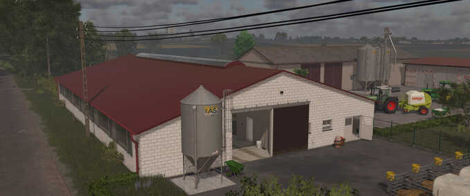 Tierställe Kuhstall mit rotem Dach Landwirtschafts Simulator mod