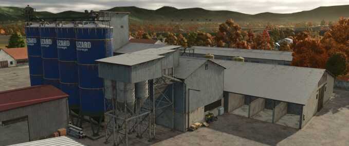 Buildings with Functions Lizard Grain Storage and Pig Food Maker Farming Simulator mod