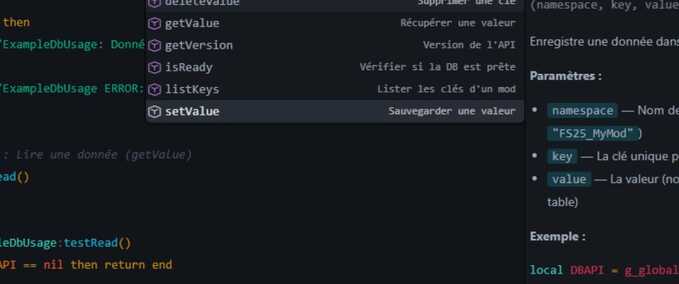Addons Centralized Database Manager Farming Simulator mod