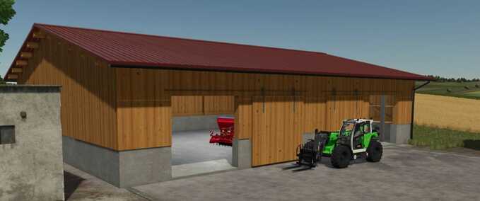 Sheds Wood Barn with Storage Shelves Farming Simulator mod
