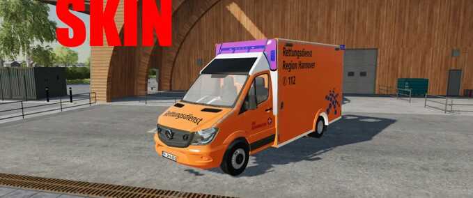 Fire department Mercedes Benz W906 WAS RTW Hanover Region Farming Simulator mod