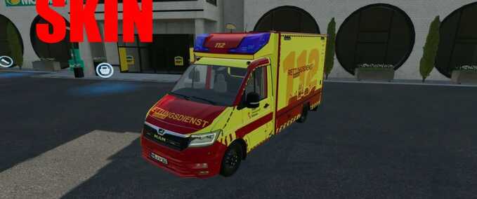 Fire department MAN TGE and Volkswagen Fahrtec RTW - Bremen Fire Department Skin Farming Simulator mod