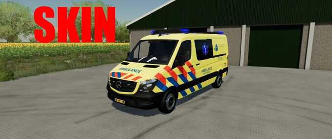 Fire department Mercedes Benz Sprinter 2014 RTW Ambulance Amsterdam Farming Simulator mod
