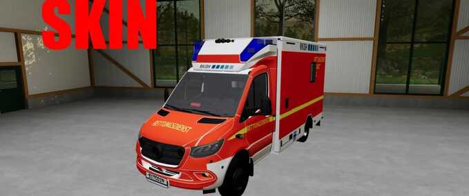 Fire department Mercedes Benz GSF RKiSH Skin Farming Simulator mod