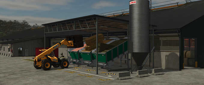Tierställe Großer Kuhstall mit GEA MixFeeder System Landwirtschafts Simulator mod