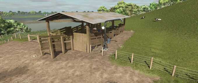 Tierställe Brasilianischer Kuhstall mit Lader Landwirtschafts Simulator mod
