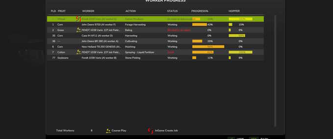 Scripte Arbeitsfortschritt Landwirtschafts Simulator mod