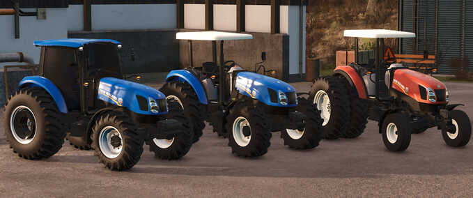 Tractors New Holland T6110 with 665TL Front Loader Farming Simulator mod