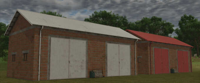 Gebäude Rotes Ziegelsteingarage Landwirtschafts Simulator mod
