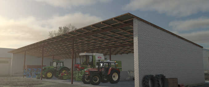 Schuppen Weißer Ziegelstein-Stall Landwirtschafts Simulator mod