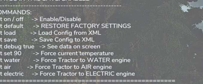 Scripts Realistic Engine Temperature Farming Simulator mod