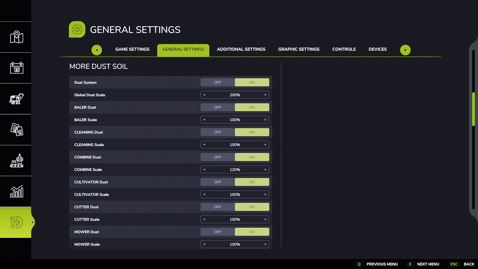 More Dust and Soil Settings - Thumbnail 1