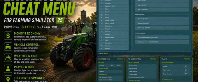 Addons Enhanced Mod and Cheat Menu Farming Simulator mod