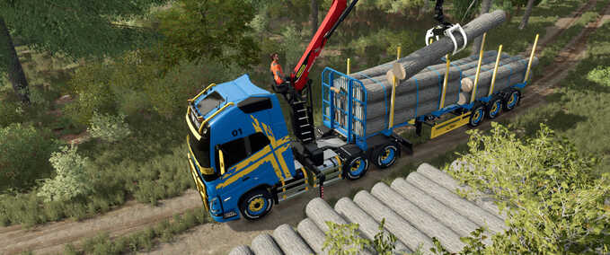 Trucks Volvo FH16 Forestry Z-Crane Semi Pack Farming Simulator mod