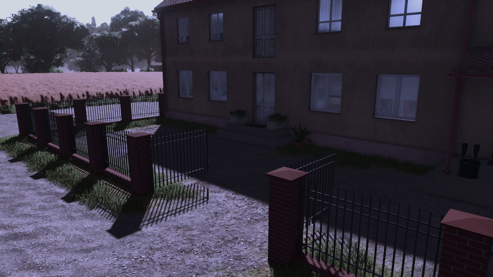 Red Brick and Metal Fence - Thumbnail 1