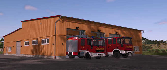 Sheds Modern German Village Fire Station Farming Simulator mod