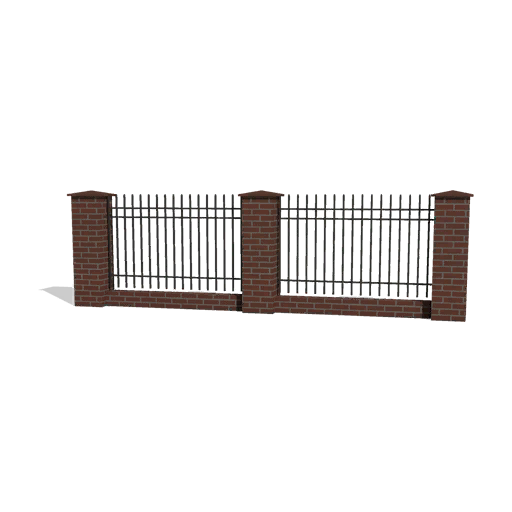 Red Brick and Metal Fence - Thumbnail 1