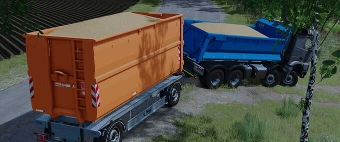Fliegl ZPS 180 Roll-off Trailer Mod Image