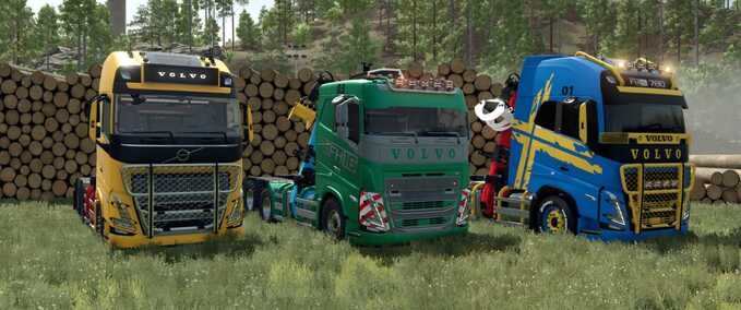 Trucks Volvo FH 16 Forestry Z-Crane Semi Pack Farming Simulator mod