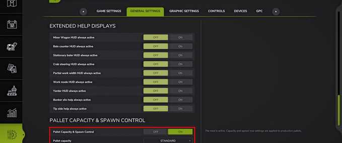 Scripts Pallet Capacity and Spawn Control Farming Simulator mod