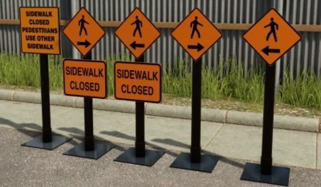 Sidewalk Closed Sign Pack - Thumbnail 1