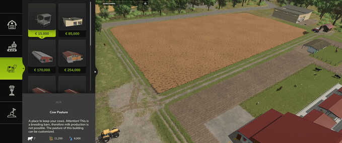 Addons Build Menu: Husbandry Storage Info Farming Simulator mod