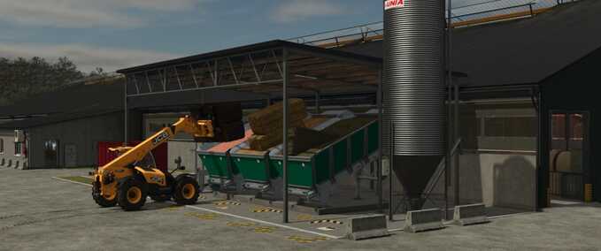 Animal Pens Big Cow Barn with GEA MixFeeder System Farming Simulator mod