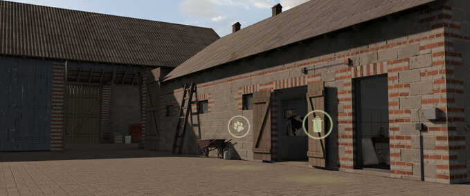 Animal Pens Small Cowshed with Barn Farming Simulator mod