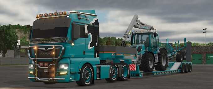 Fire department MAN TGX Semi-truck Pack Farming Simulator mod