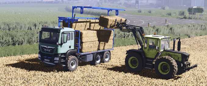 Trucks MAN TGS Fliegl Bale Platform Farming Simulator mod