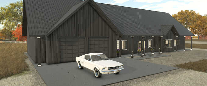 Sheds House with Two-Car Garage Farming Simulator mod