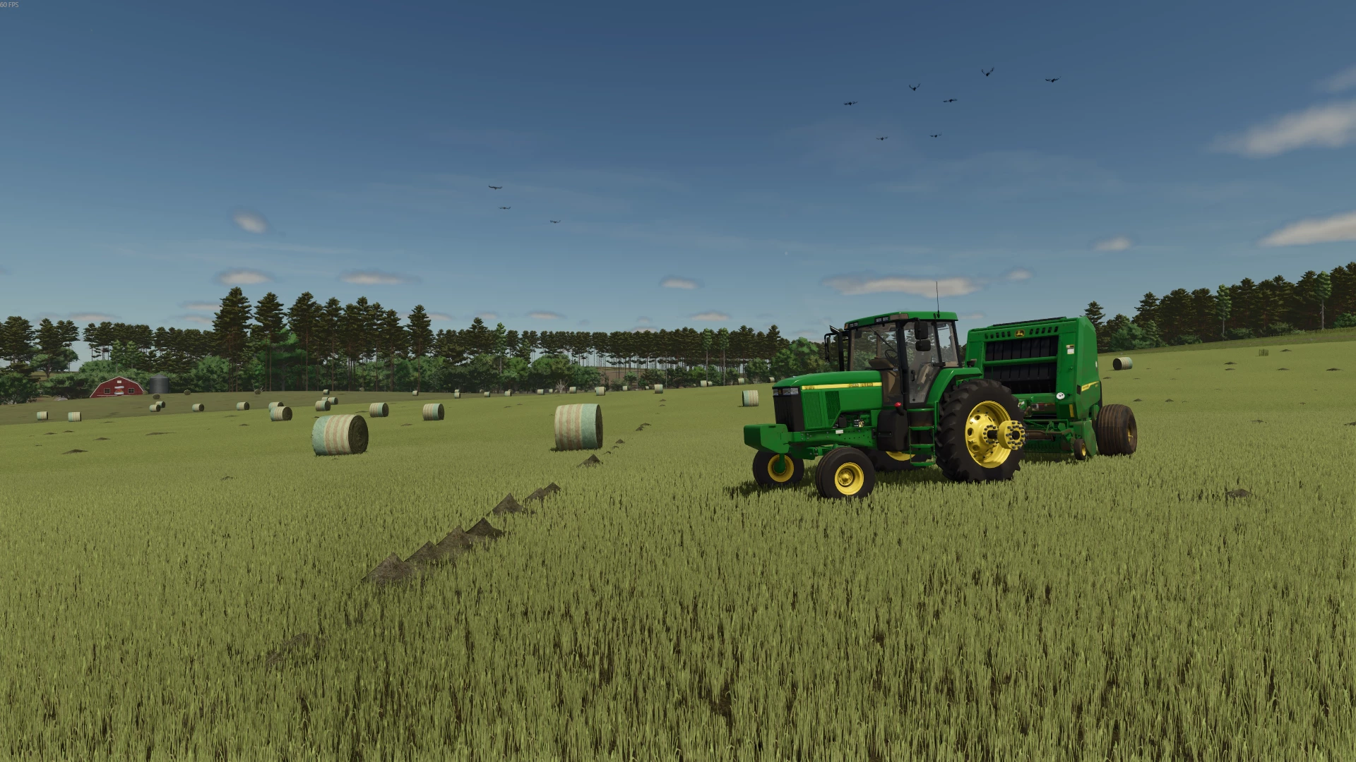 John Deere 561R Ballenpresse mit benutzerdefinierten Ballentexturen - Thumbnail 1