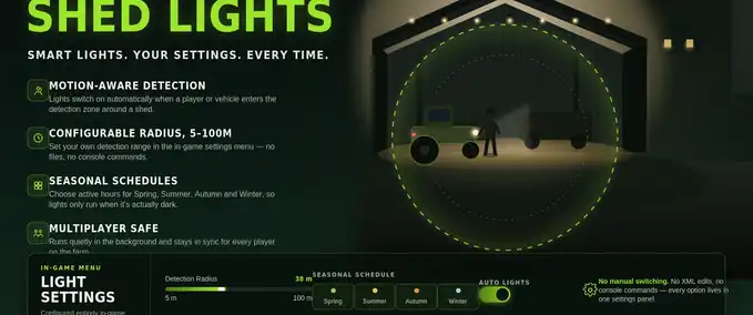 Gebäude mit Funktion Automatische Schuppenbeleuchtung Landwirtschafts Simulator mod