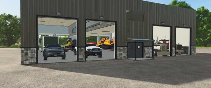 Schuppen Große 8-Bucht-Garage Landwirtschafts Simulator mod