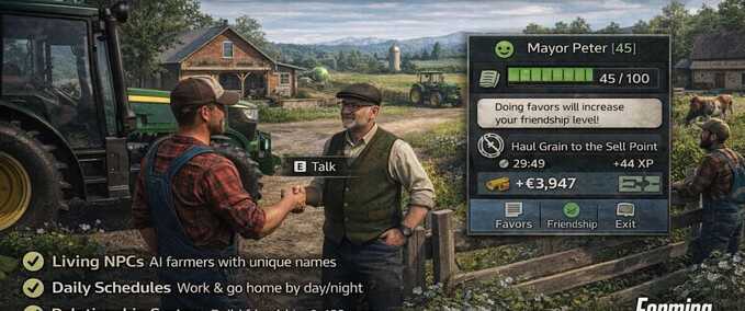 Gameplay NPC Favor Living Neighborhood Mod Farming Simulator mod