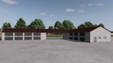 Hallen aus weißen Betonblöcken
