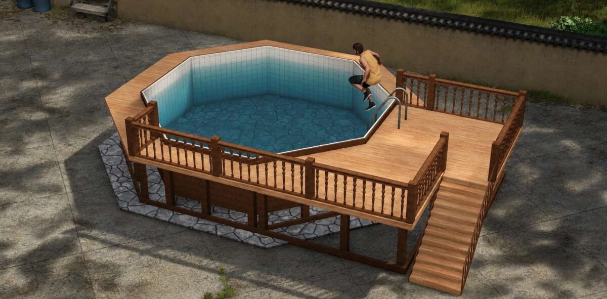 Wooden Pool Deck - Thumbnail 1