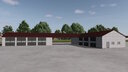 Hallen aus weißen Hohlblocksteinen