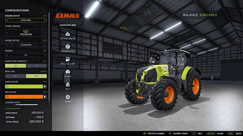Claas Axion 800 Series EU & US - Thumbnail 1