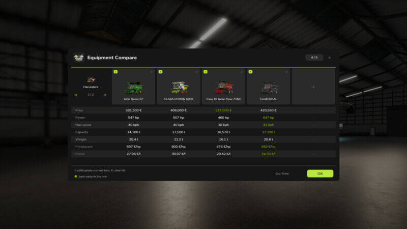 Equipment Comparison - Thumbnail 1