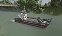 Schiff mit Kran