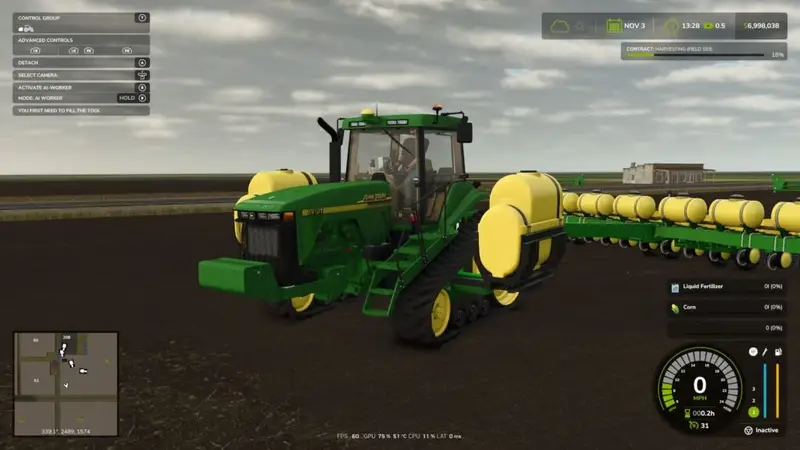 John Deere 8410T mit Zusatztanks - Thumbnail 1