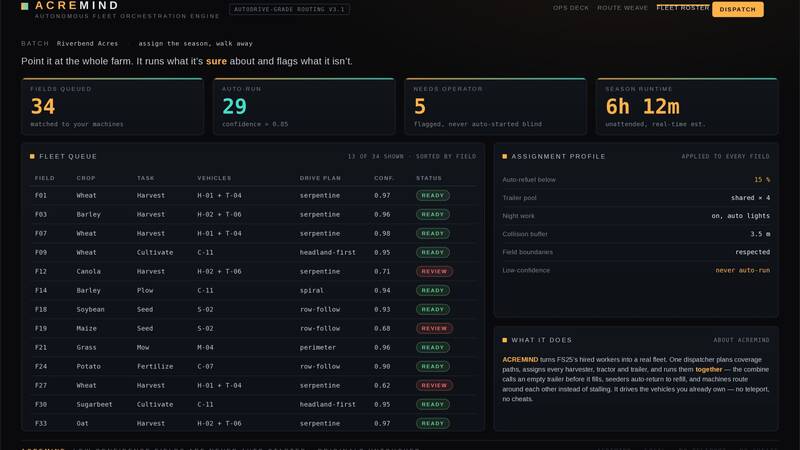 ACREMIND — Autonomous Fleet Orchestration Engine - Thumbnail 1